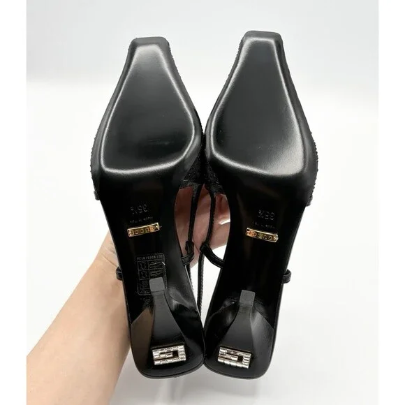 NEW Gucci Black GG Crystal Slingback Pump Mesh Sz EU 35.5 RET $1240 - Picture 8 of 9